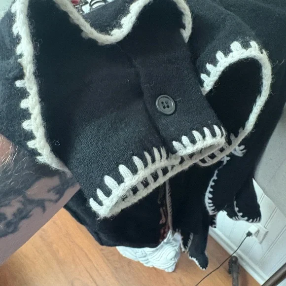 Johnny Was Black Floral Embroidered Cardigan - Picture 8 of 8